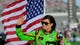 Danica Patrick waves to the fans during driver introductions at the NASCAR Sprint Cup Series AdvoCare 500 at Atlanta Motor Speedway on Sept 2, 2012 in Hampton, Georgia.