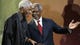 Mandela and former U.N. secretary-general Kofi Annan arrive at the 5th Nelson Mandela Annual Lecture on July 22, 2007, at the Linder Auditorium in Johannesburg.