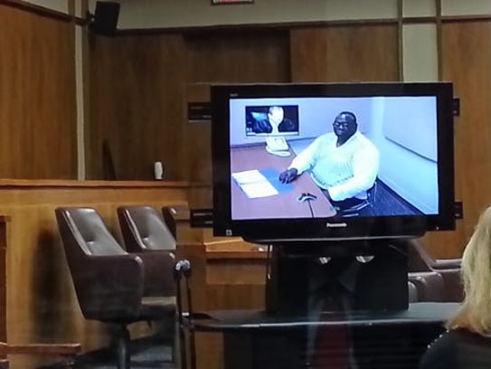Clint Rhymes makes his court appearance via television