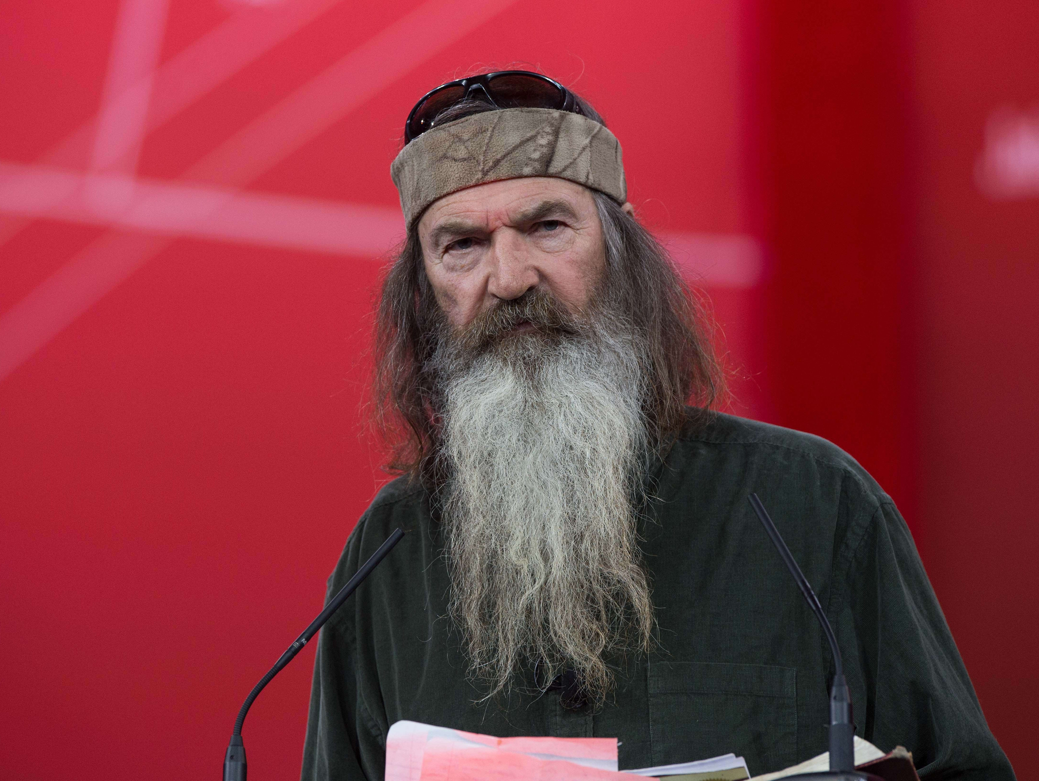 Phil Robertson speaks at the annual Conservative Political Action Conference (CPAC) at National Harbor, Maryland, outside Washington, DC on Feb. 27, 2015.