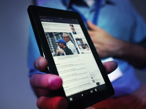 The FAA is considering whether passengers can use electronic devices such as this tablet during takeoff and landing.