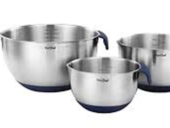 Chef Essential Stainless Steel Mixing Bowls have a