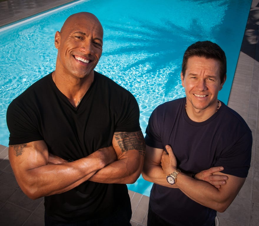 Dwayne Johnson, Mark Wahlberg pumped for 'Pain & Gain'