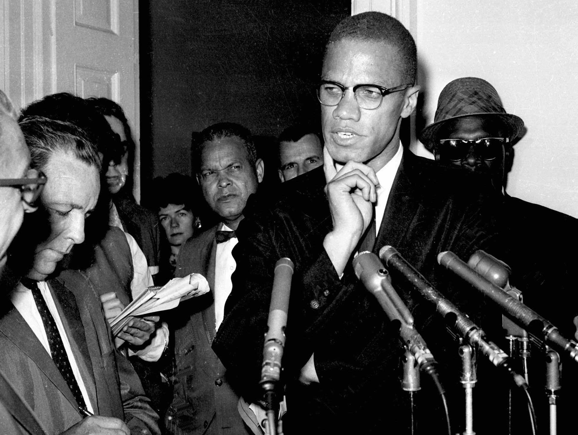 FILE--Slain  civil rights leader Malcolm X  speaks