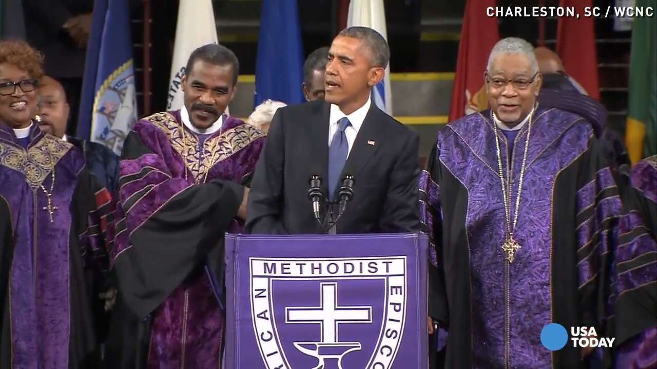 Listen to Obama sing &#39;Amazing Grace&#39; at Charleston funeral