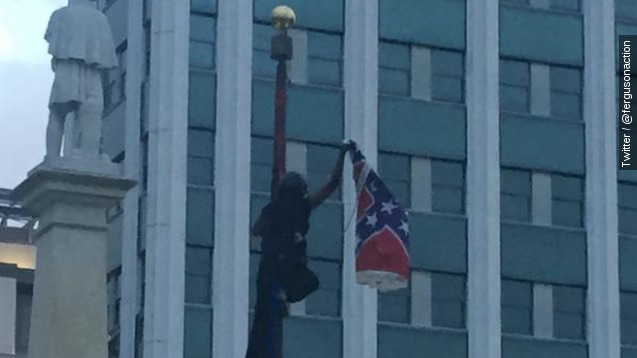Woman arrested removing Confederate flag from S.C. Capitol