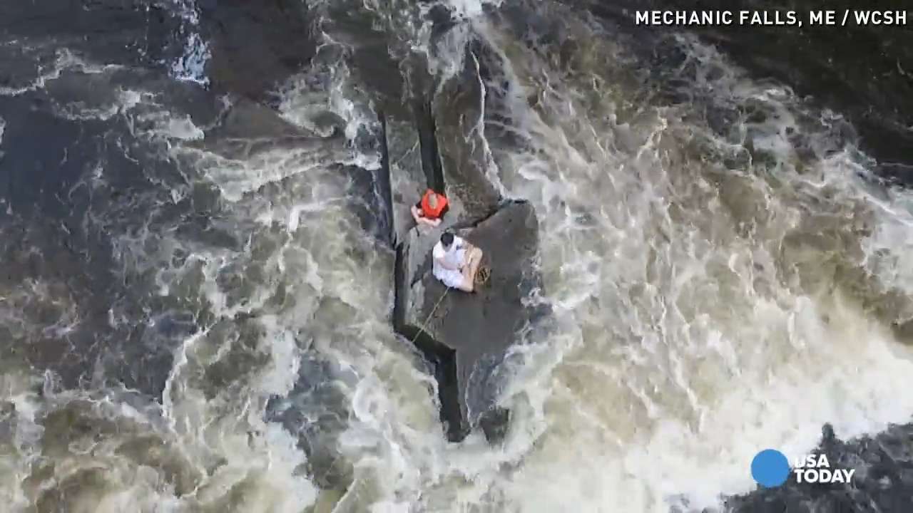 Rescue crews use drone to deliver life jacket