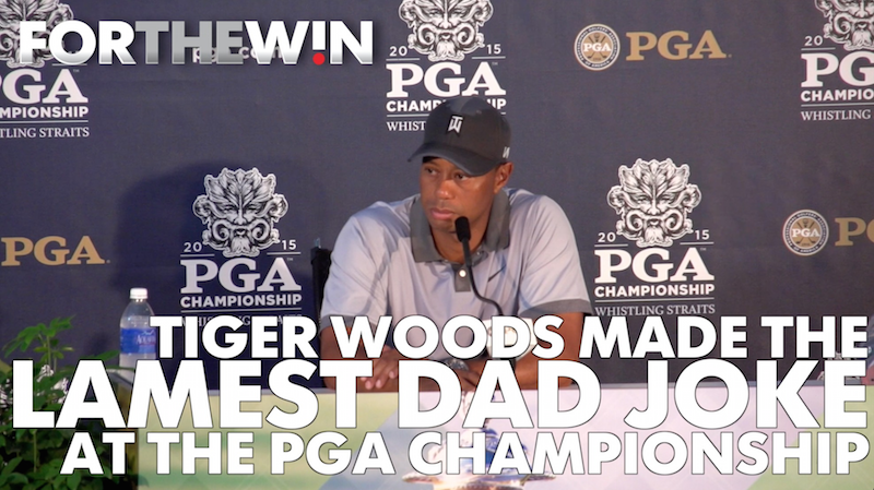 Tiger Woods&#39; lame dad joke at PGA Championship presser