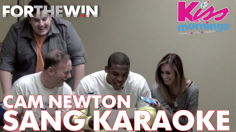Cam Newton sang karaoke with a local radio station