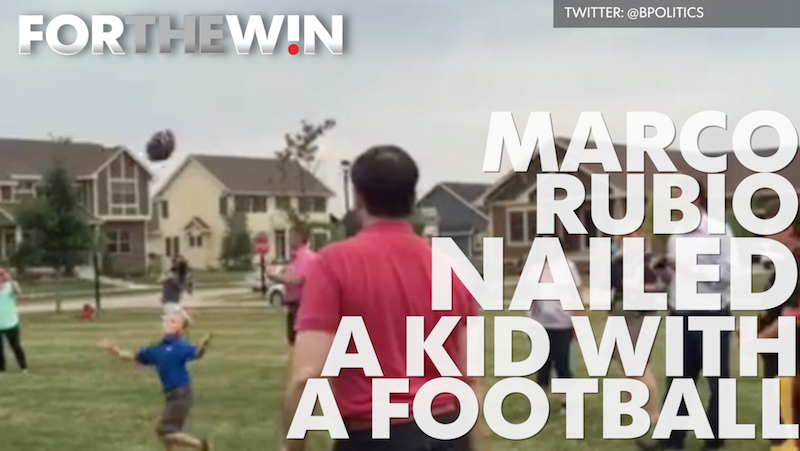 Marco Rubio nailed a kid with a football