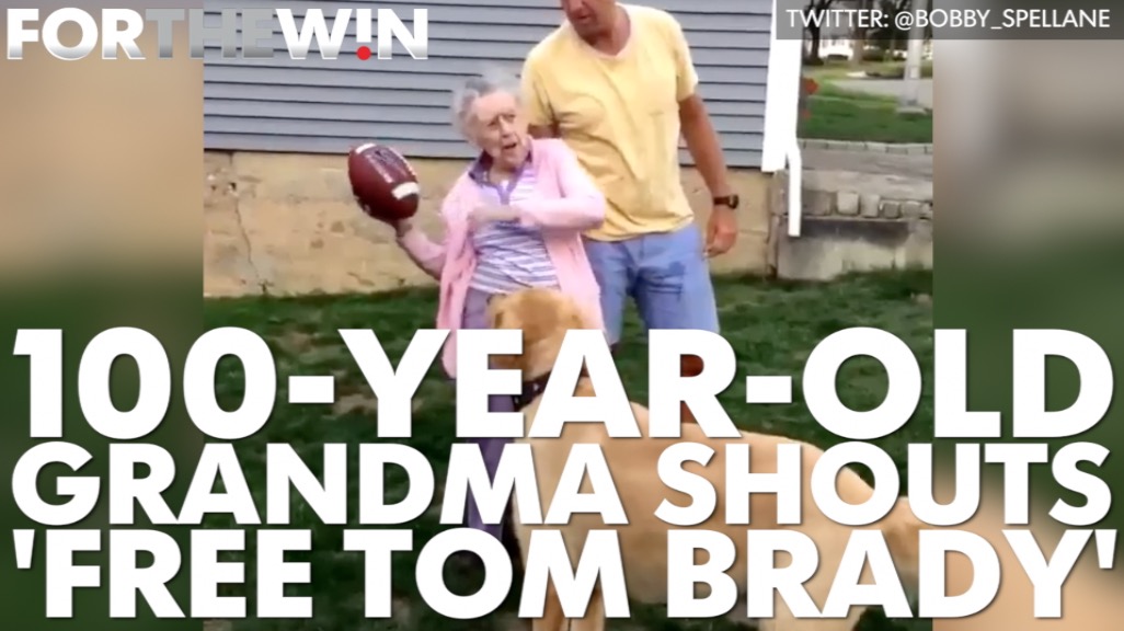 100-year-old grandma shouts 'Free Tom Brady'