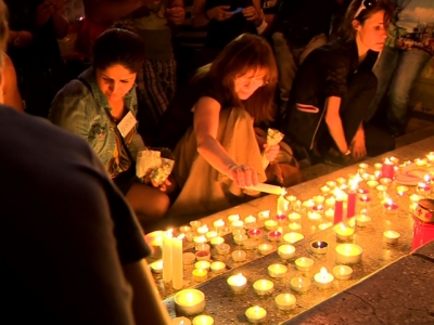 Raw: Vigil for 71 Refugees Found Dead in Truck