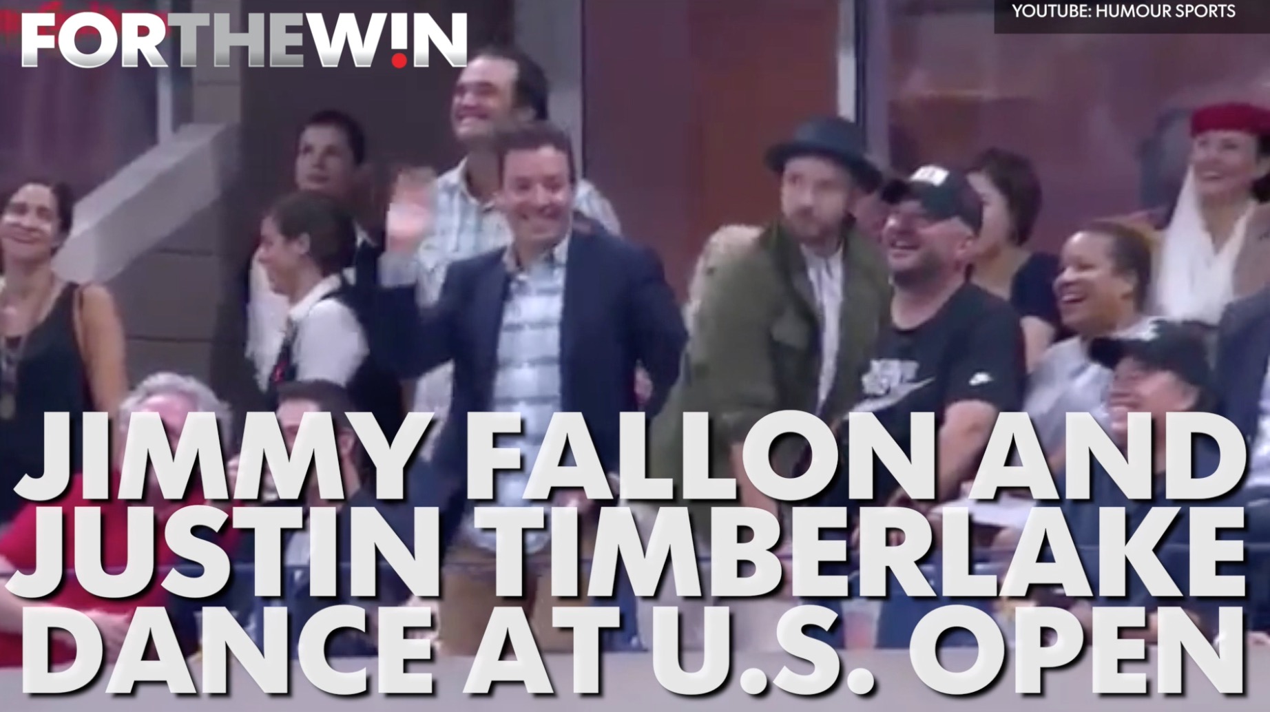Jimmy Fallon and Justin Timberlake dance at the U.S. Open