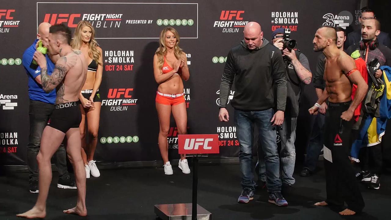 UFC Fight Night 76 Co-main event weigh-in highlight
