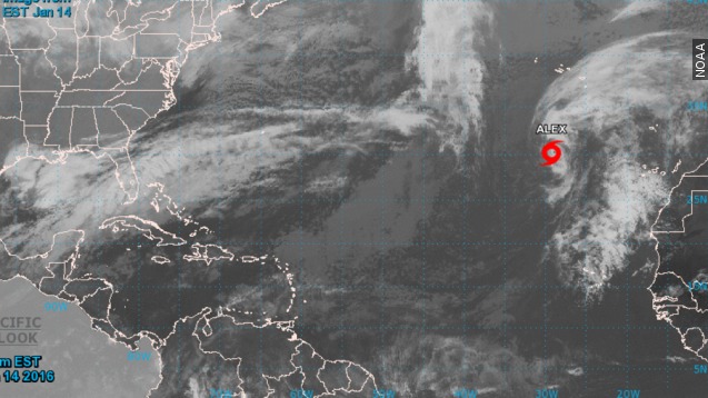 Alex becomes first January hurricane to form since 1938