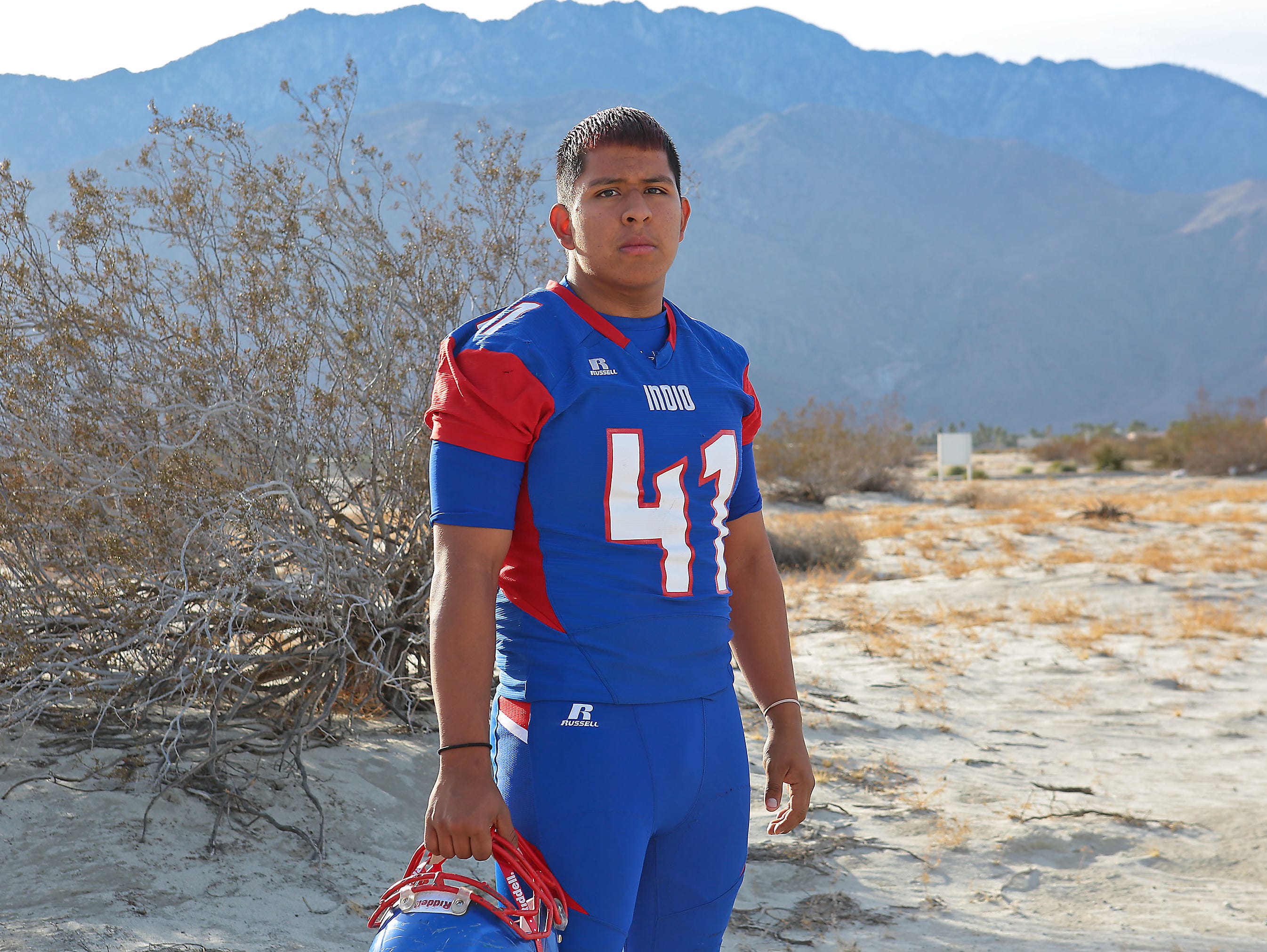 Indio football player Miguel Fabian.