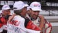 John Hollansworth Jr. gets a hug from his team manager and coach, Gary Bettenhausen, after qualifying for the Indy 500 Saturday May 22, 1999.