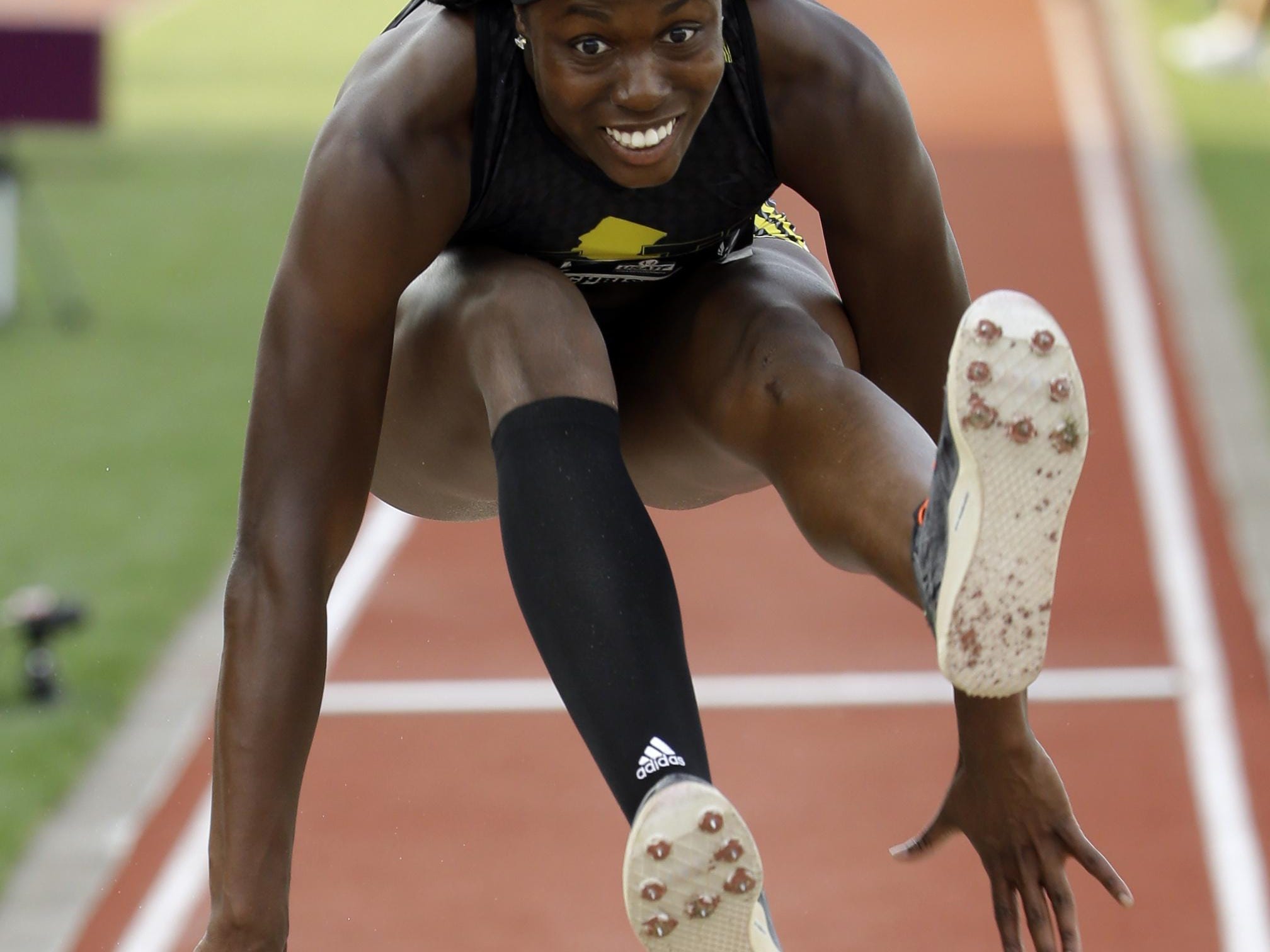 Christina Epps of Morristown competes in the triple jump at USA Track and Field’s Outdoor Championships in Eugene, Ore., on June 26. (AP Photo/Don Ryan)