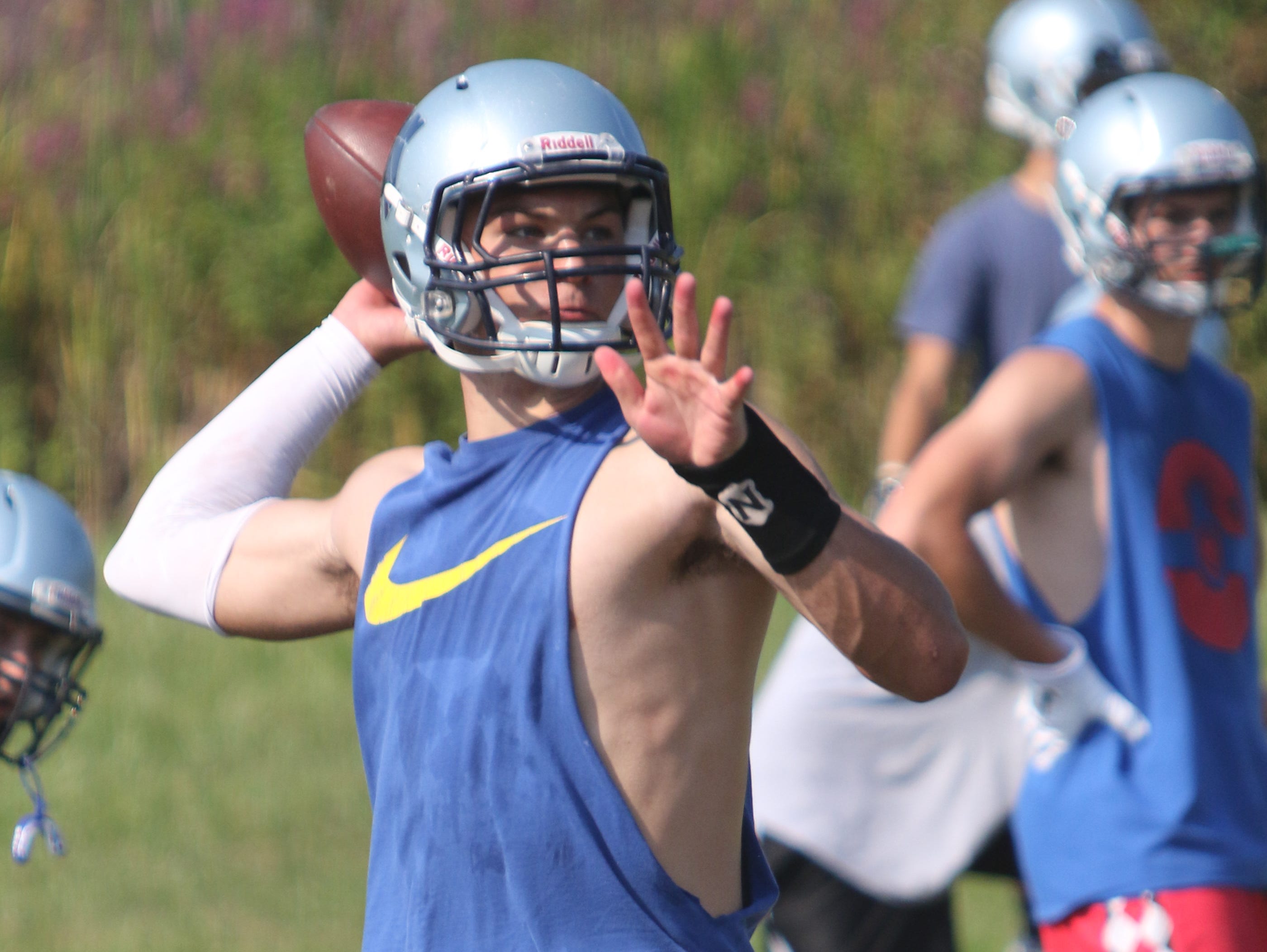 John Jay High School's Ryan Schumacher during practice on Wednesday.