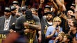 Cleveland Cavaliers forward LeBron James (23) celebrates