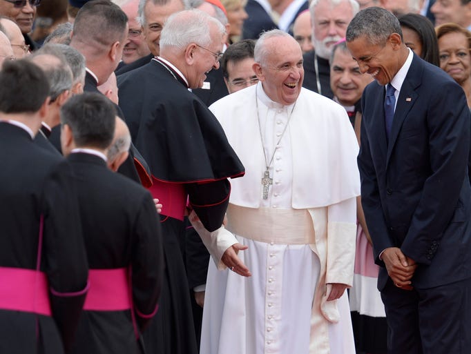 A Cardinal, Pope Francis and President Barack Obama