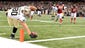 New Orleans Saints tight end Jimmy Graham (80) reaches out to the goal line against the Atlanta Falcons during the third quarter at the Mercedes-Benz Superdome.