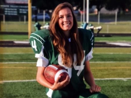 Senior Vanessa Chapman of Pella High School may be just the second girl to play on a state champion football team in Iowa.