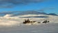 Iceland snowscape: Snow-covered hills provide a serene