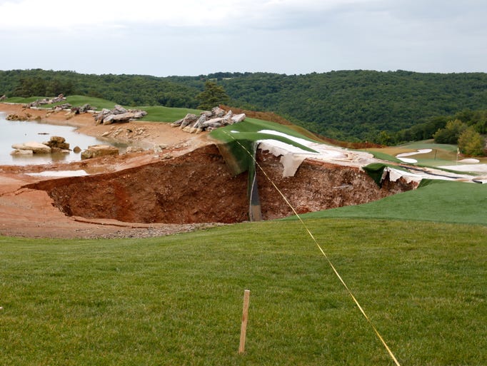 Drone footage Here's what Top of the Rock sinkhole looks like today