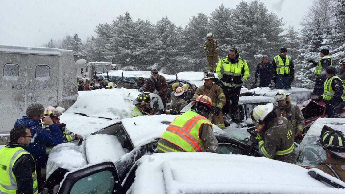 I95 in Maine partially reopened after 75vehicle pileup