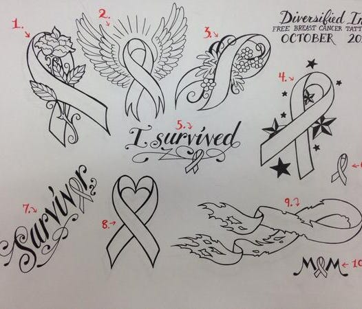 Survivors get tattoos for Breast Cancer Awareness Month | Survivors get tattoos for Breast Cancer Awareness Month |