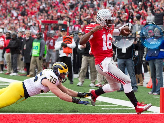 J.T. Barrett was responsible for 45 touchdowns in 2014, an Ohio State record. 