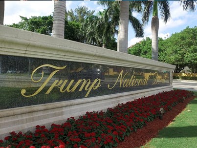A view of the entrance sign at Trump National Doral