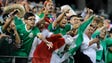 Mexican fans celebrate their team's 2-1 victory over