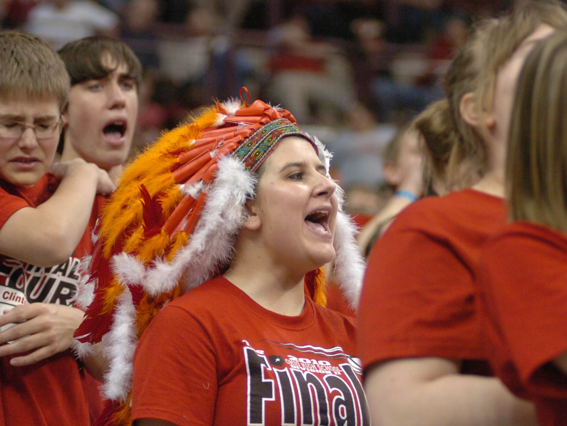Students cheer Port Clinton during the second half of the 2010 Division II state championship game in Columbus, Dunbar won the title 64-50 in front of more than 13,000 fans.