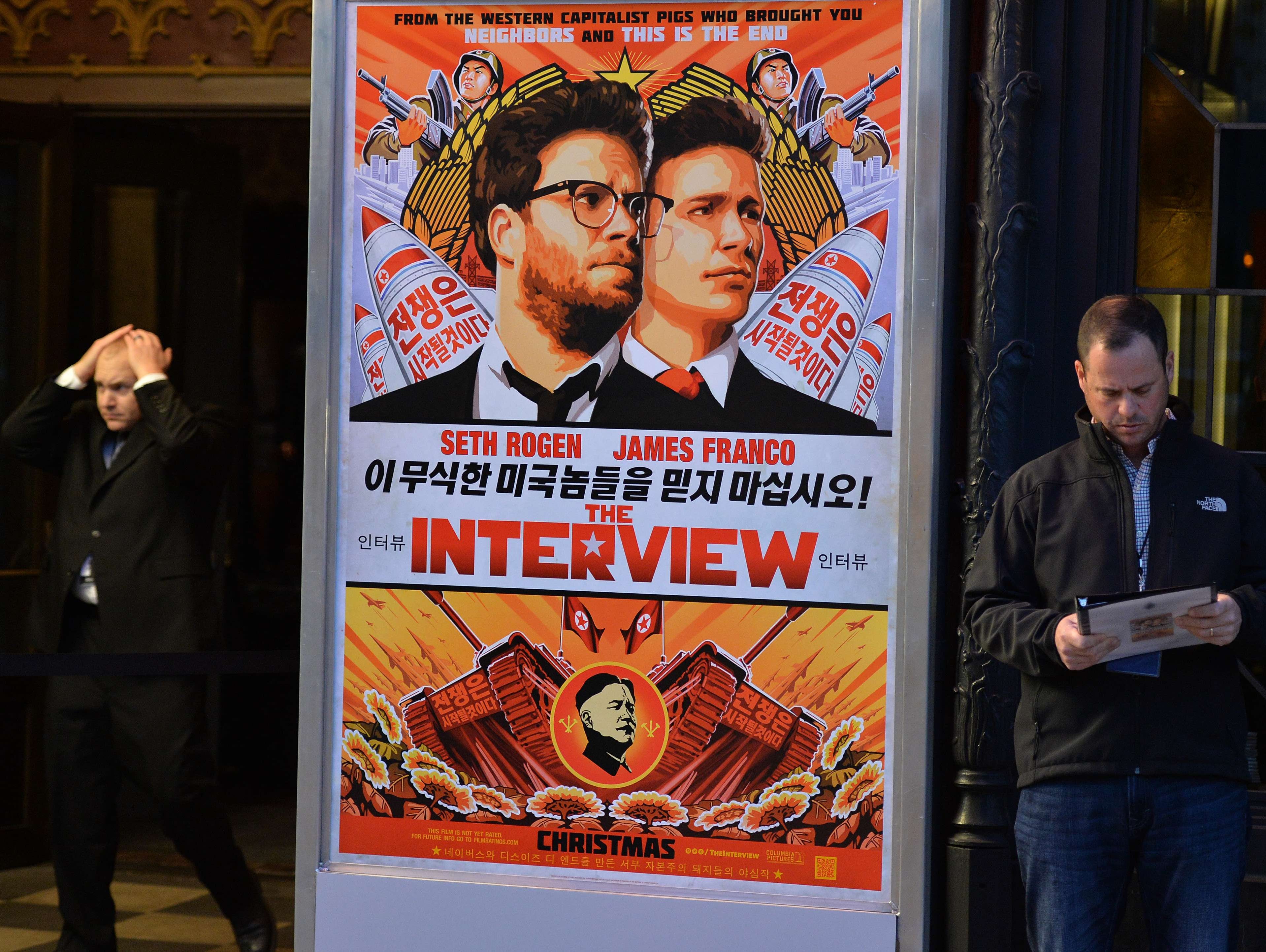 Security is seen outside The Theatre at Ace Hotel on Dec. 11 in Los Angeles.