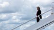 Clinton arrives at Tampa International Airport on Sept.