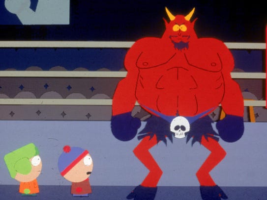 Kyle and Stan encounter Satan in an episode of 'South