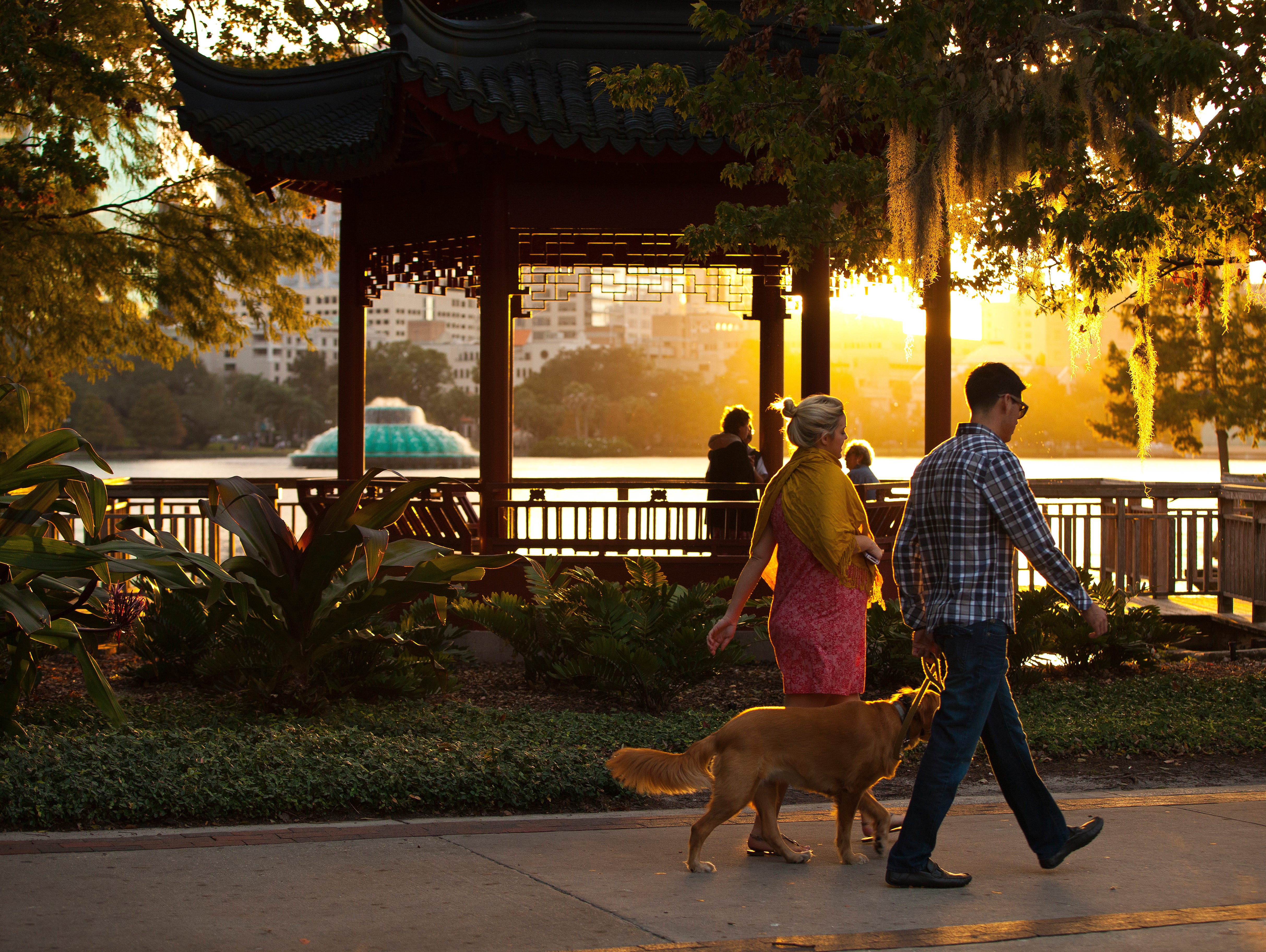 The trail around Lake Eola is a scenic, mile-long must-see in downtown Orlando.