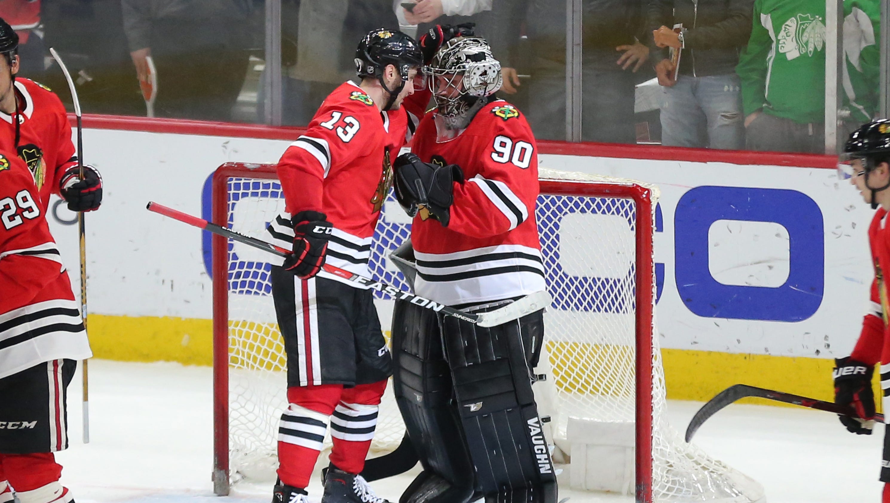 Emergency goalie Scott Foster shuts door for Blackhawks against Jets