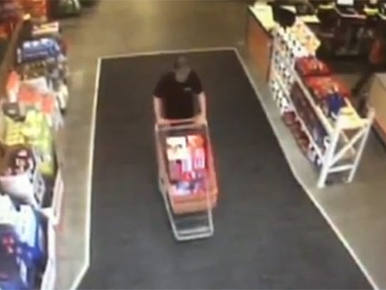 Screen grab of Home Depot security video of alleged