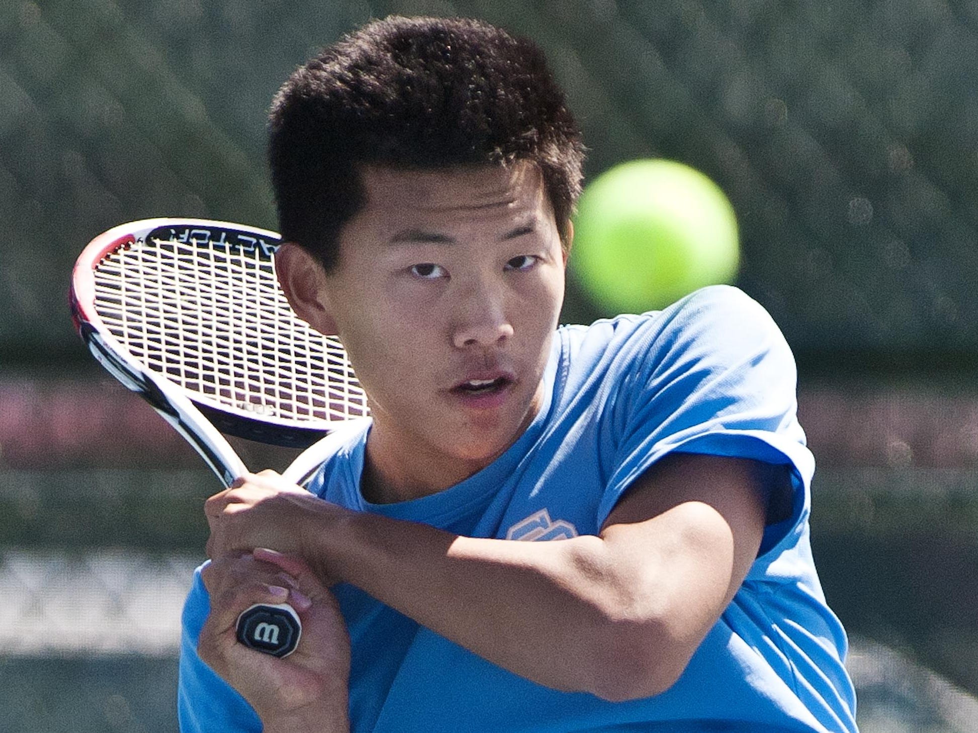 Essex's David Ro South Burlington's Cody Yu in Essex Junction on Tuesday, June 4, 2013.