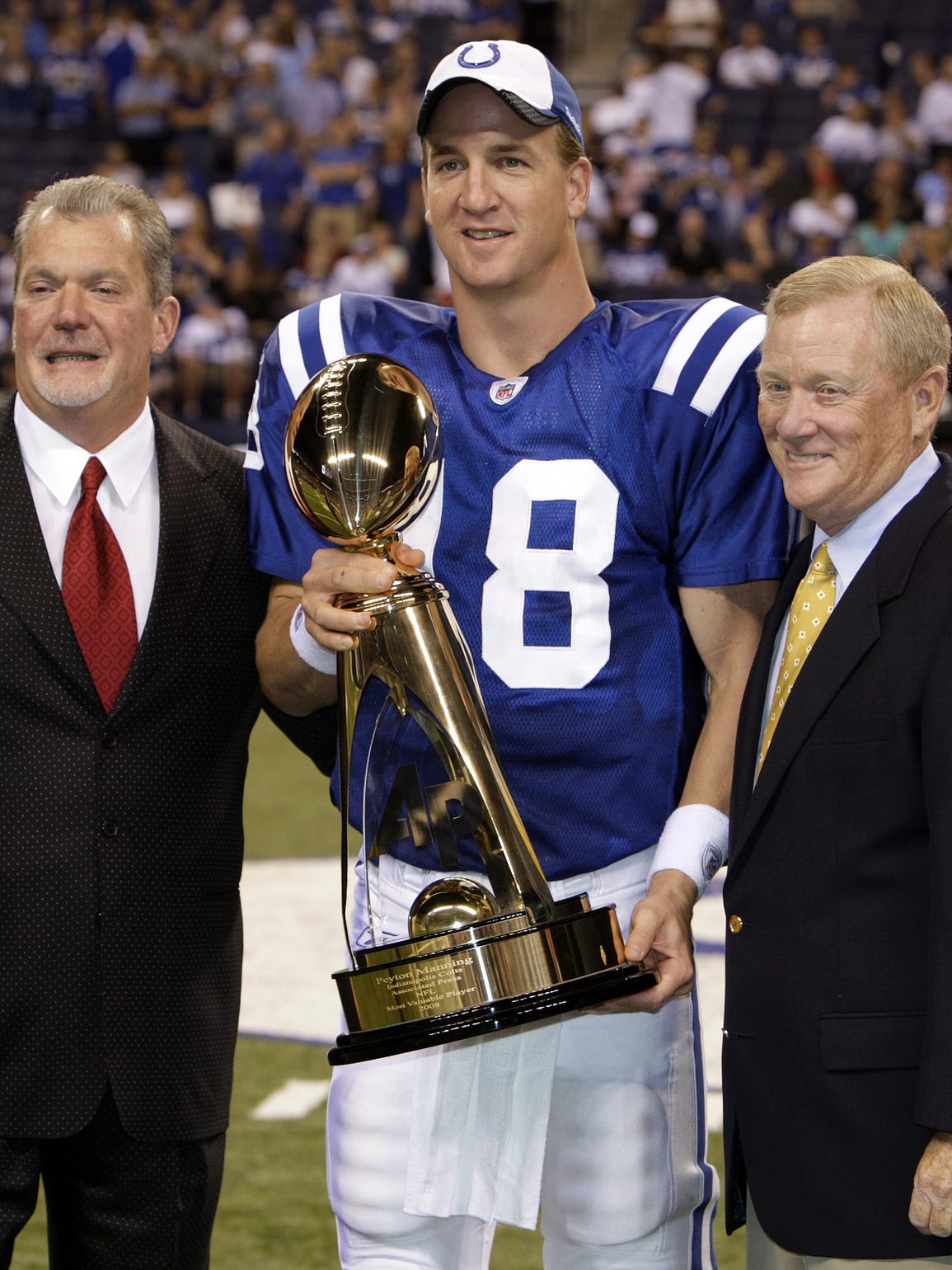 Indianapolis Colts owner Jim Irsay (left) and Colts