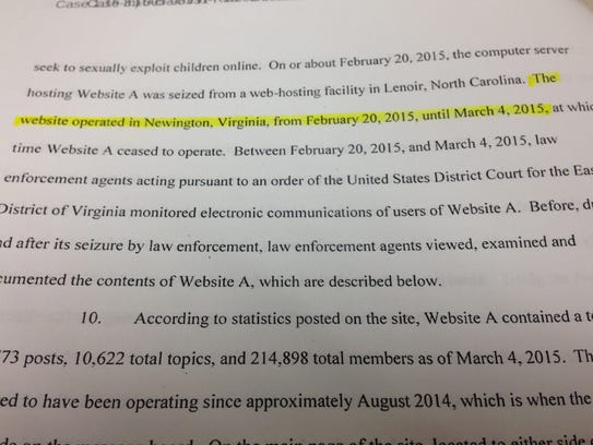 Court documents reveal FBI operation in Virginia.