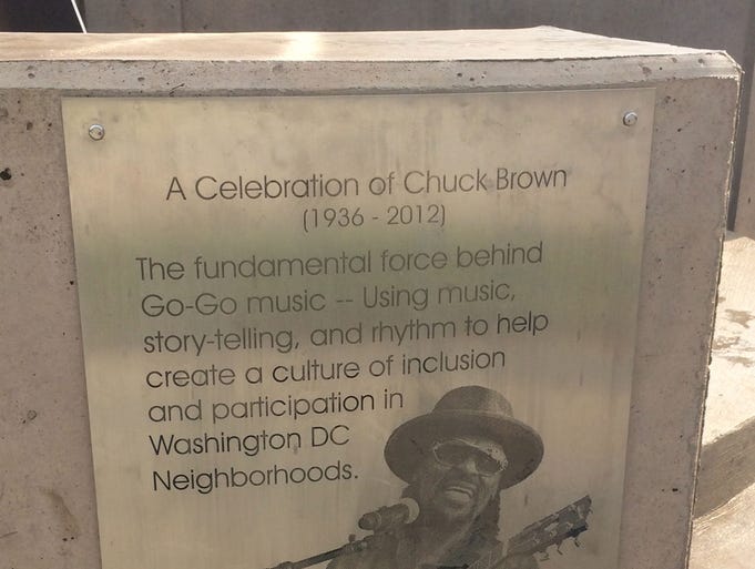 Plaque at Chuck Brown Memorial Park in DC
