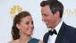 Seth Meyers told E! that while he looked calm, cool and collected, he was hiding his nerves under his Valentino attire. "Jokes are like nominees. Not everyone can win," he quipped while on stage. 

Show host Seth Meyers shares a moment with his wife Alexi Ashe, on the Emmy Awards Red Carpet.