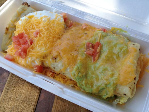 The green chile burrito, chimichanga style, at Rito's