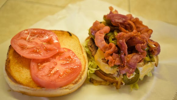 Loaded jalapeno burger at Les Vieux Chenes Golf Course