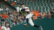 April 16: Astros shortstop Carlos Correa throws out