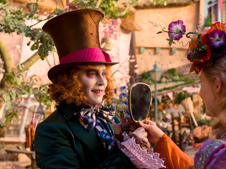 Johnny Depp as the Hatter.